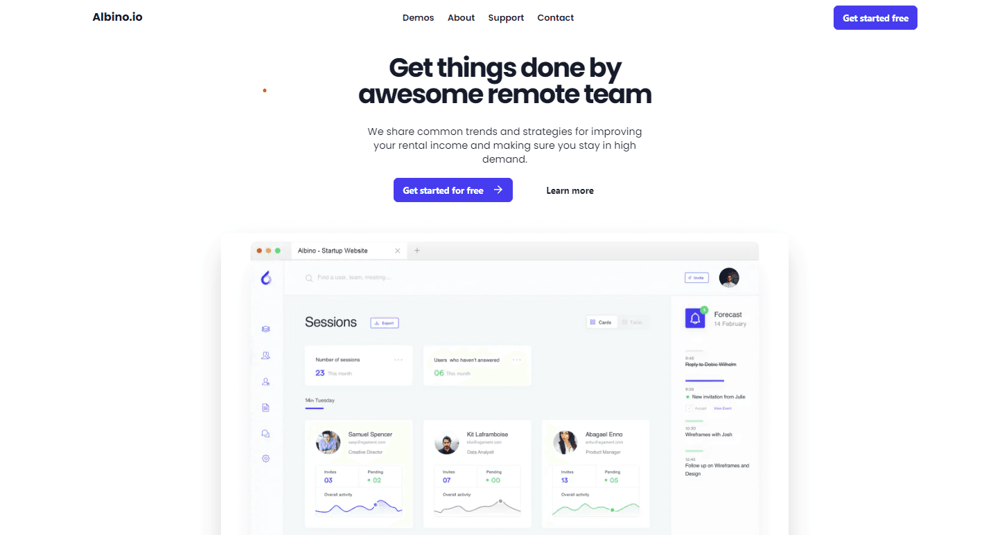 Albino Saas Landing Page